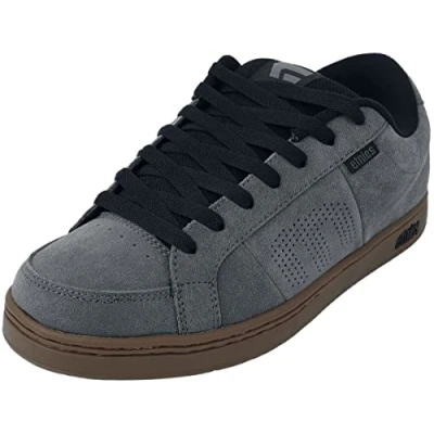 Afbeelding van Etnies Kingpin Skateschoenen voor heren, rubber, grijs, zwart, EU 46,5, Zwarte gum.
