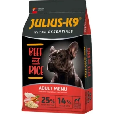Afbeelding van Julius K9 Beef &amp; Rice Hondenvoer voor volwassen honden hondenbrokken op rund rijst basis geschikt alle kleine rassen 3kg