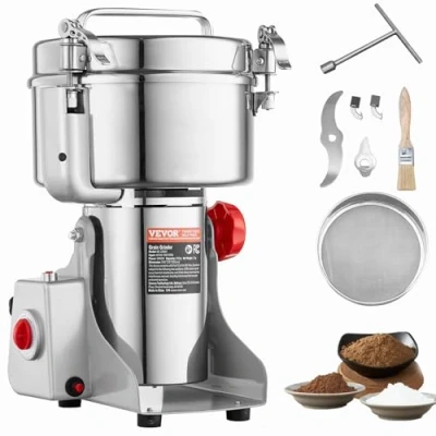 Image de VEVOR Moulin à Épices Commercial 2500 g Grains Électrique Haute Vitesse