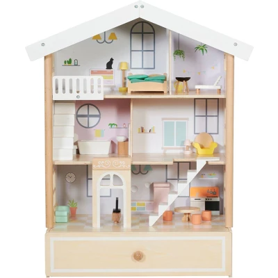Afbeelding van Classic World Happy Villa Houten Poppenhuis, 28dlg.