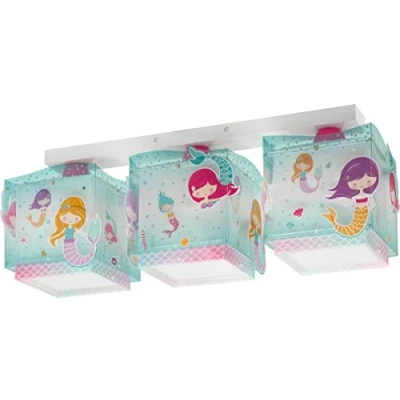 Afbeelding van Dalber Mermaids plafondlamp zeemeerminnen 3 lamps
