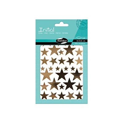 Image de Set de 4 planches gommettes A6 Maildor Initial Etoiles