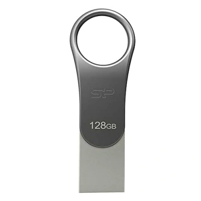 Afbeelding van Silicon Power C80 Dual USB Pendrive Mobile 128GB C Grey