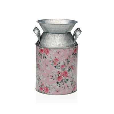 Afbeelding van Vaas Versa Roze Metaal Blommor 13 x 15,5 21 cm