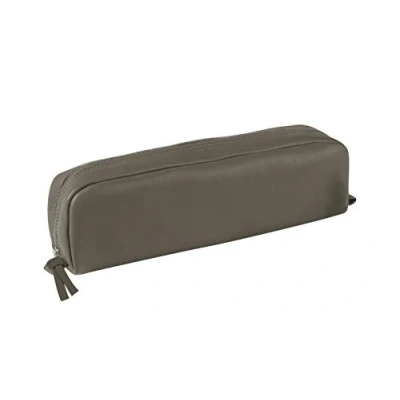 Afbeelding van Clairefontaine 8336C rechthoekige grijze schooletui 21 x 4 6 cm van echt lamsleer I schoolbenodigdheden etui pennenetui pennenhouder