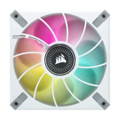 Afbeelding van Corsair iCUE ML120 RGB ELITE, 120 mm PWM ventilator (Corsair AirGuide, magnetische zweeflager, tot 2000 tpm, Zero RPM modus, met Lighting Node Core) 3 stuks, wit
