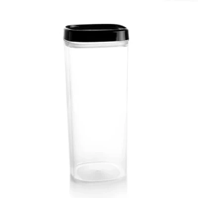 Afbeelding van KADAX Voorraaddoos, transparante opbergdoos van kunststof, luchtdichte voorraaddoos met deksel, voor meel, muesli, suiker en pasta (1800 ml, zwart)