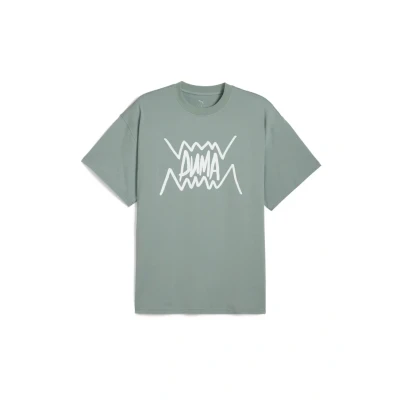 Afbeelding van Puma JAWS CORE Tshirt print, Heren, Maat: Medium, Green moon