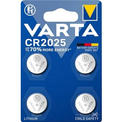 Afbeelding van Varta CR2025 Knoopcel Batterijen 4 stuks