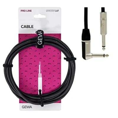Afbeelding van GEWA mono Pro Line instrumentkabel 3 m, zwart, 6,3 mm jack haaks mm, 190520