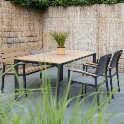 Afbeelding van Arezzo tuintafel rechthoek polywood teaklook 160x90 cm