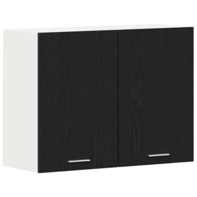 Afbeelding van vidaXL Keuken kast Zwart eiken Bewerkt hout 80 x 31 60 cm Deuren
