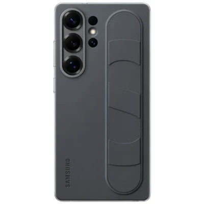 Image de Samsung Standing Grip Silicone Back Cover Noir Galaxy S25 Ultra