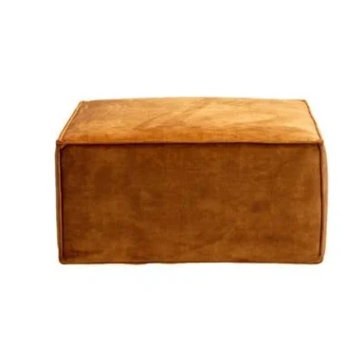 Afbeelding van Bronx71 Hocker Memphis velvet okergeel