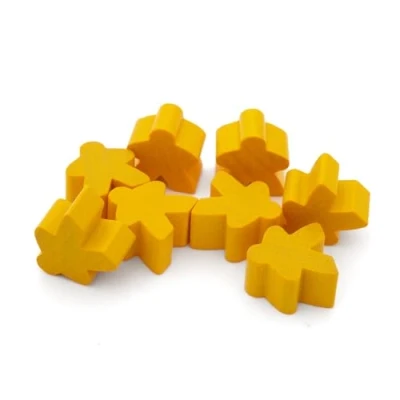 Afbeelding van Spieltz Houten bordspelfiguren, 16 x 10 mm, bordspelaccessoires, gemaakt in Duitsland (goudgeel, 50)