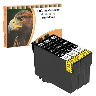 Afbeelding van D&amp;C Set van 3 zwarte inktcartridges compatibel met Epson 503XL voor Expression Home XP 5200 5205 XP5200 XP5205, Workforce WF 2960 2965 WF2960 WF2965 2960DWF