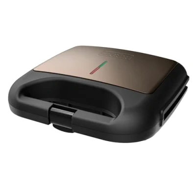 Afbeelding van BLACK+DECKER BXSA752 Sandwichmachine, 750 W, grillplaten 21,5 x 12,5 cm, antiaanbaklaag, ideale temperatuur, licht, compact en eenvoudig op te bergen