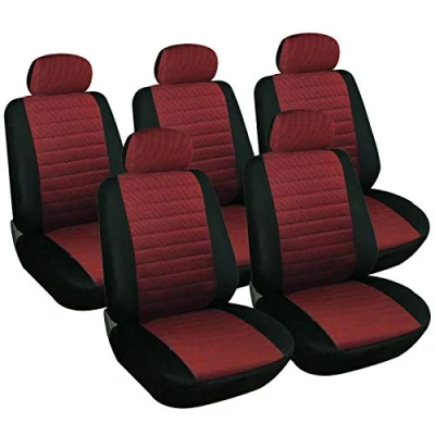 Afbeelding van WOLTU 7233 5 autostoelhoes voorstoel, universele autohoes, zwart/rood