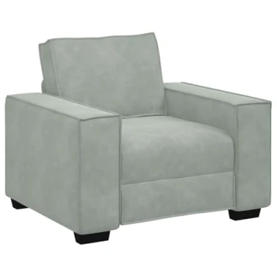 Image de vidaXL Fauteuil Gris clair 60 cm Velours4105000