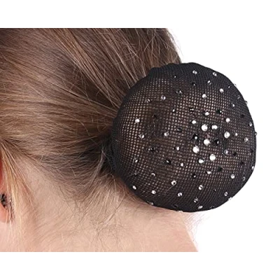 Afbeelding van Qhp Crystal strass haatnetje / Knotnetje Black Silver