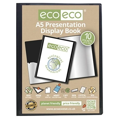 Afbeelding van eco Presentatiemap, A5, 10 stuks, 50% gerecycled, zwart