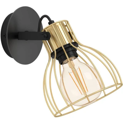 Afbeelding van EGLO Sambatello wandlamp E27(excl.) Design Metaal Goud, Zwart