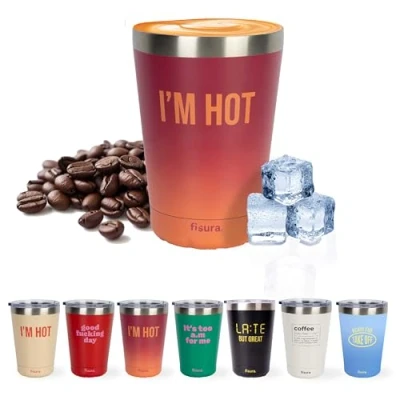 Afbeelding van Koffiemok Thermosbeker I&#039;m Hot/rood Oranje
