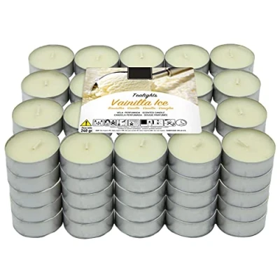 Afbeelding van Lumar Aromatic Geurende theekaarsen, vanille, 100 kaarsen)