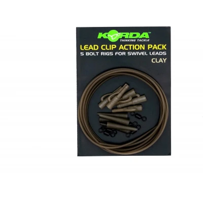 Afbeelding van Korda Lead Clip Action Pack 5 Bolt Rigs For Swivel Leads Kleur : Clay