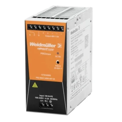 Afbeelding van Weidmüller PRO MAX 240W 24V 10A DIN rail netvoeding 24 V/DC 10 A 240 W Inhoud: 1 stuk(s)