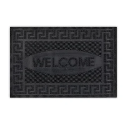 Afbeelding van Relaxdays rubberen deurmat voetmat Welcome buitenmat antislip 40 x 60 cm
