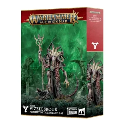 Afbeelding van Warhammer Age of Sigmar Skaven: Vizzik Skour Prophet Horned Rat