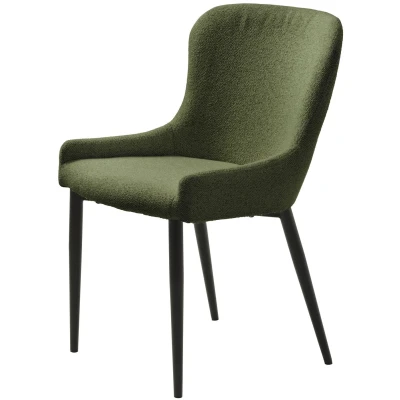 Afbeelding van Hygge Interiors Ontario Eetkamerstoel Bos Groen Bouclé