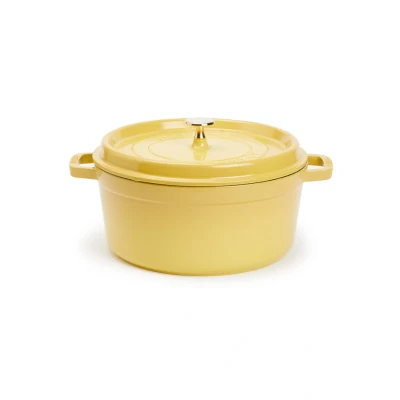 Afbeelding van STAUB Geëmailleerde gietijzeren stoofpan met deksel, voor alle warmtebronnen, inclusief inductie, 4 tot 5 personen, rond, 26 cm, l, 5,7 kg, citroen