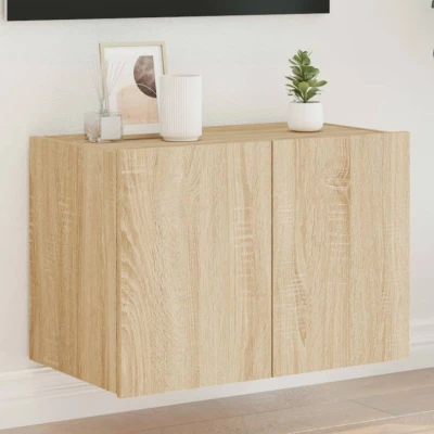 Afbeelding van Tv wandmeubel met LED verlichting 60x35x41 cm sonoma eikenkleur