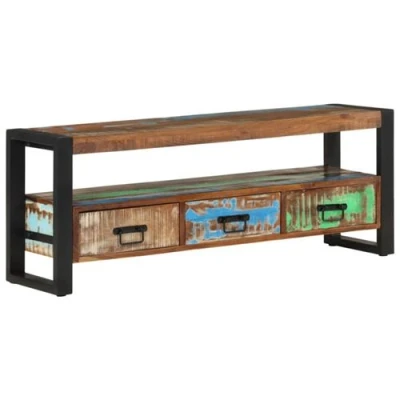 Afbeelding van Tv meubel 120x30x45 cm massief gerecycled hout