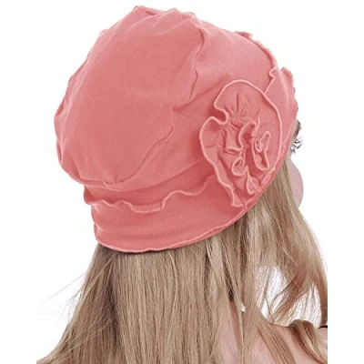 Afbeelding van osvyo Chemo Headwear Tulband Cap Voor Vrouwen Kreeft Beanie haaruitval verzegelde verpakking, Felroze katoen