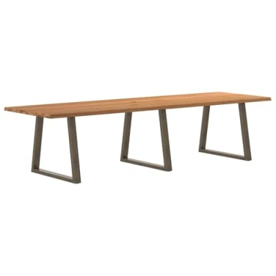 Afbeelding van vidaXL Eettafel met natuurlijke rand 320x100x74 cm massief eikenhout