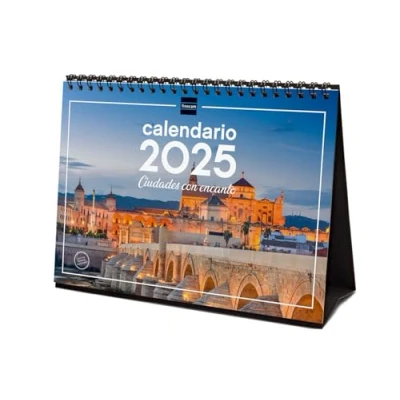 Afbeelding van Finocam Bureaukalender om te schrijven 2025 maanden, uitzicht januari december (12 maanden) Spaanse steden