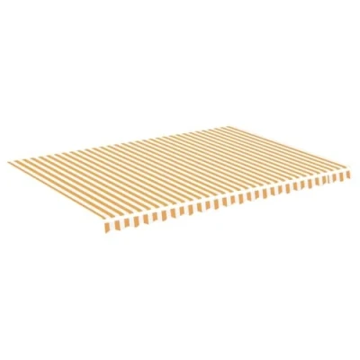 Afbeelding van vidaXL Vervangingsstof voor luifels, geel en wit, 5 x 3,5 m