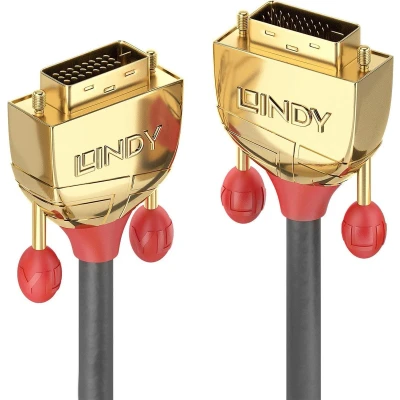 Afbeelding van LINDY 36204 DVI kabel Aansluitkabel D 24+1 polige stekker, stekker 5.00 m Grijs