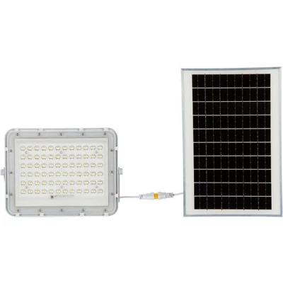 Afbeelding van V TAC VT 120W W Witte Schijnwerper op zonne energie 15W IP65 1200 Lumen 6400K