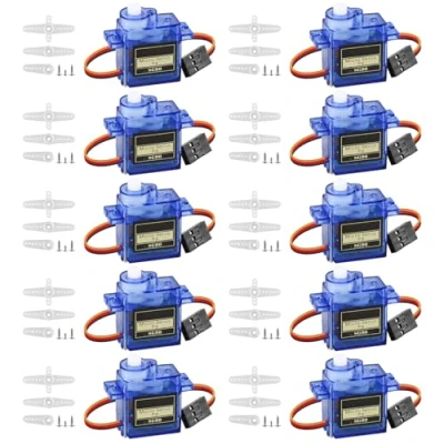 Afbeelding van GOMETY Arduino Project 10 stuks 9G Micro Servo Servomotoren voor RC robot, arm, helikopter, voertuigmodel met kabel, mini servomotor,
