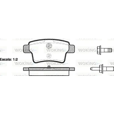Afbeelding van ROADHOUSE 21241.00 Remblokkenset Achteras Met schroeven, kleeffolie toebehoren CITROËN: C4 Picasso 2, I Grand Picasso, 1