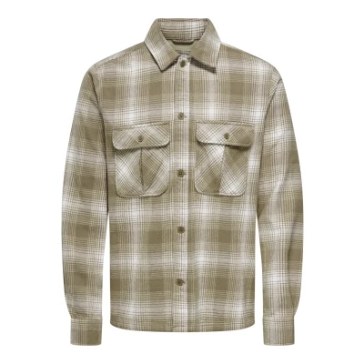 Afbeelding van Only &amp; Sons Overhemd, Heren, Maat: Large, Braun