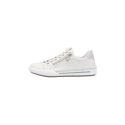 Afbeelding van Rieker Sneakers laag, Dames, Maat: 36, Offwhite combi fox silver Schoenen