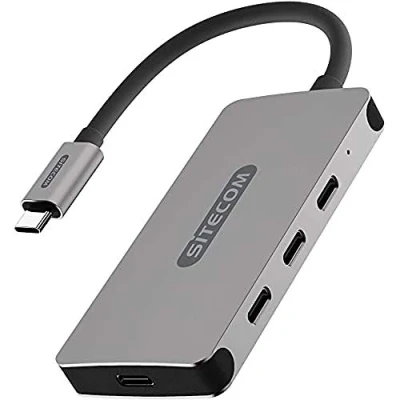 Image de Sitecom CN 386 Concentrateur (hub) 3 x USB C + 1 (alimentation électrique) de bureau