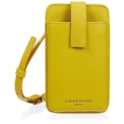 Afbeelding van LIEBESKIND BERLIN Leren Schoudertas mobiele telefoon Harris Mobile Pouch Hightech Donkergeel