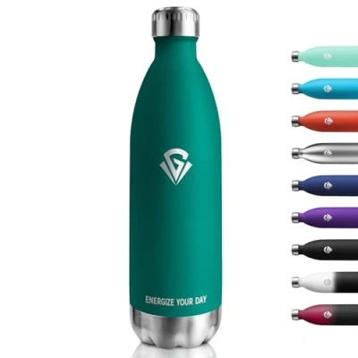 Afbeelding van Thermosfles, 1000 ml, geschikt voor koolzuurhoudende dranken, BPA vrij, lekvrij, dubbelwandig, fitness, hardlopen, kantoor, kinderen, volwassenen, camping, koolzuurhoudend