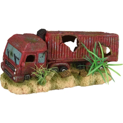 Afbeelding van Aquarium decoratie Hektor Vrachtwagen Rood 20 x 11 10 cm